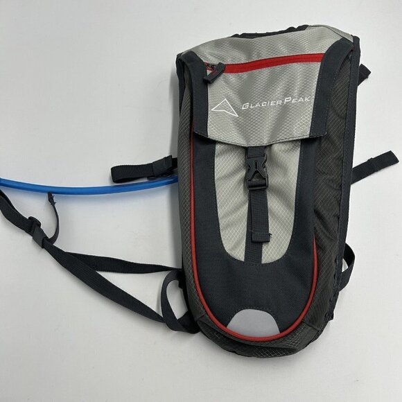 Glacier Peak Hydration Pack Backpack Slightly Used W/Bladder Gray Red - Picture 1 of 8